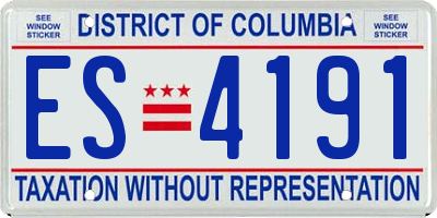 DC license plate ES4191