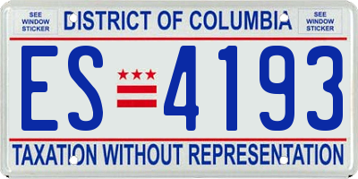DC license plate ES4193