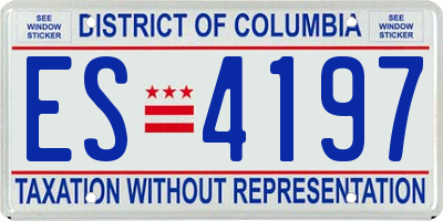 DC license plate ES4197