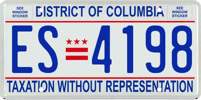 DC license plate ES4198