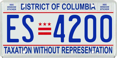 DC license plate ES4200