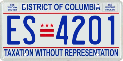 DC license plate ES4201
