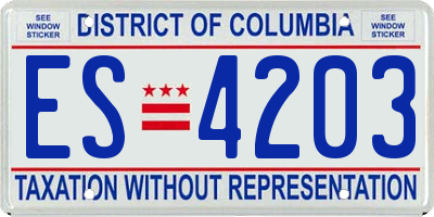 DC license plate ES4203