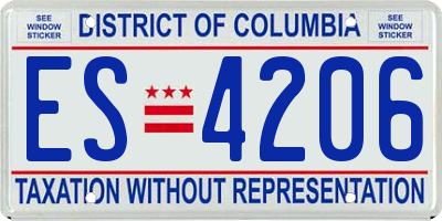 DC license plate ES4206
