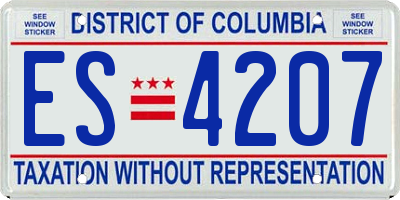 DC license plate ES4207