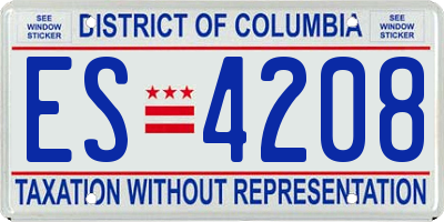 DC license plate ES4208