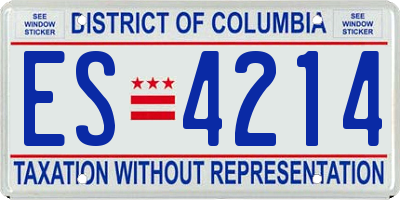 DC license plate ES4214