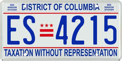 DC license plate ES4215