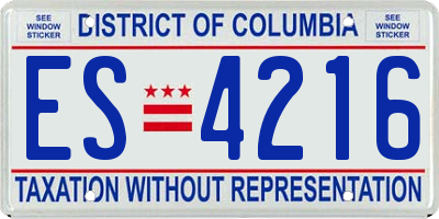 DC license plate ES4216