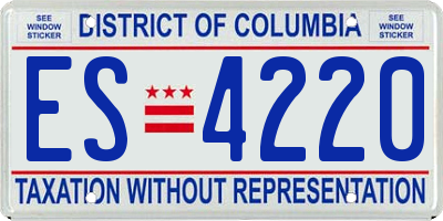 DC license plate ES4220