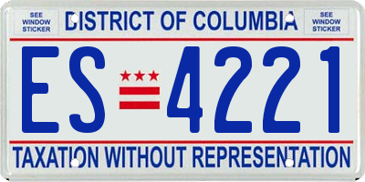DC license plate ES4221