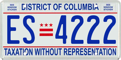 DC license plate ES4222