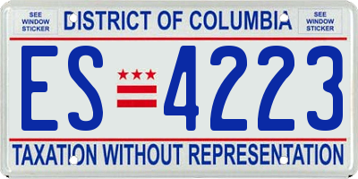 DC license plate ES4223