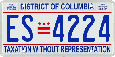 DC license plate ES4224