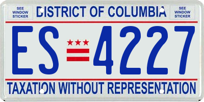 DC license plate ES4227