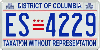 DC license plate ES4229