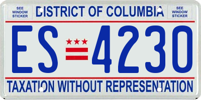 DC license plate ES4230