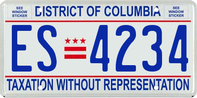 DC license plate ES4234