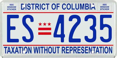 DC license plate ES4235