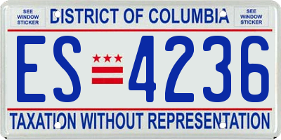 DC license plate ES4236