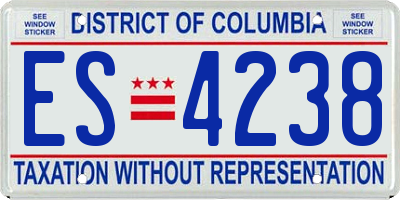 DC license plate ES4238