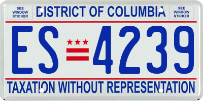 DC license plate ES4239