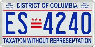 DC license plate ES4240