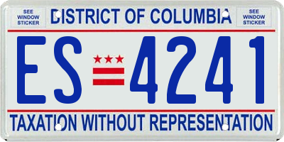 DC license plate ES4241