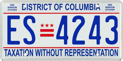 DC license plate ES4243