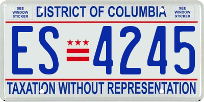 DC license plate ES4245