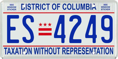 DC license plate ES4249