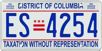 DC license plate ES4254