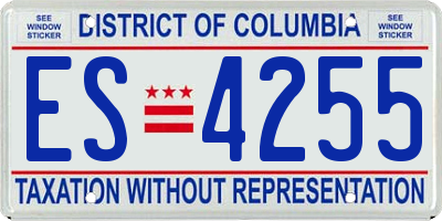DC license plate ES4255