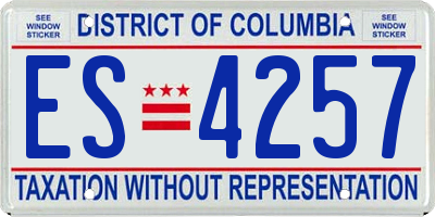 DC license plate ES4257