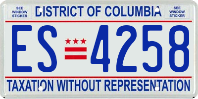DC license plate ES4258