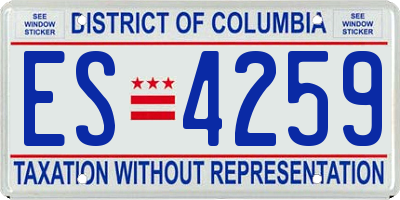 DC license plate ES4259