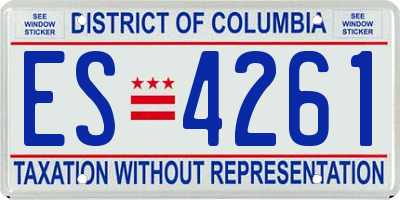 DC license plate ES4261