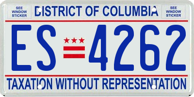DC license plate ES4262