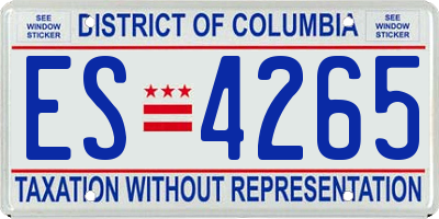 DC license plate ES4265