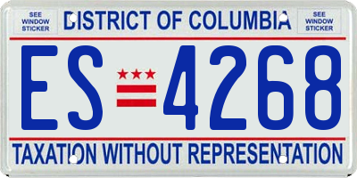 DC license plate ES4268