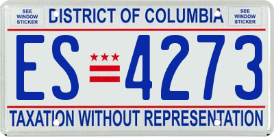 DC license plate ES4273