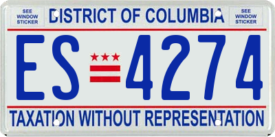 DC license plate ES4274