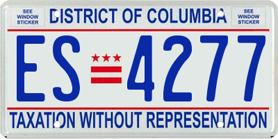 DC license plate ES4277