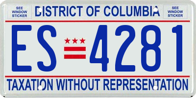 DC license plate ES4281