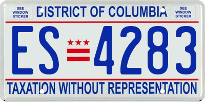 DC license plate ES4283