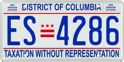 DC license plate ES4286