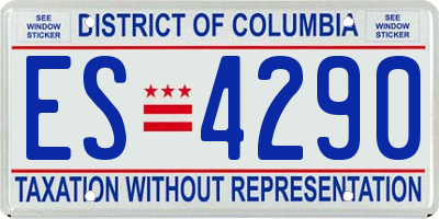 DC license plate ES4290