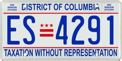 DC license plate ES4291