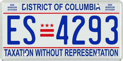 DC license plate ES4293