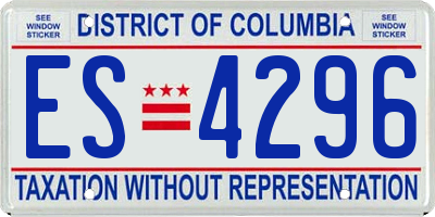DC license plate ES4296